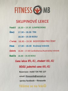 Skupinové lekce po velikonocích Skupinové lekce po velikonocích